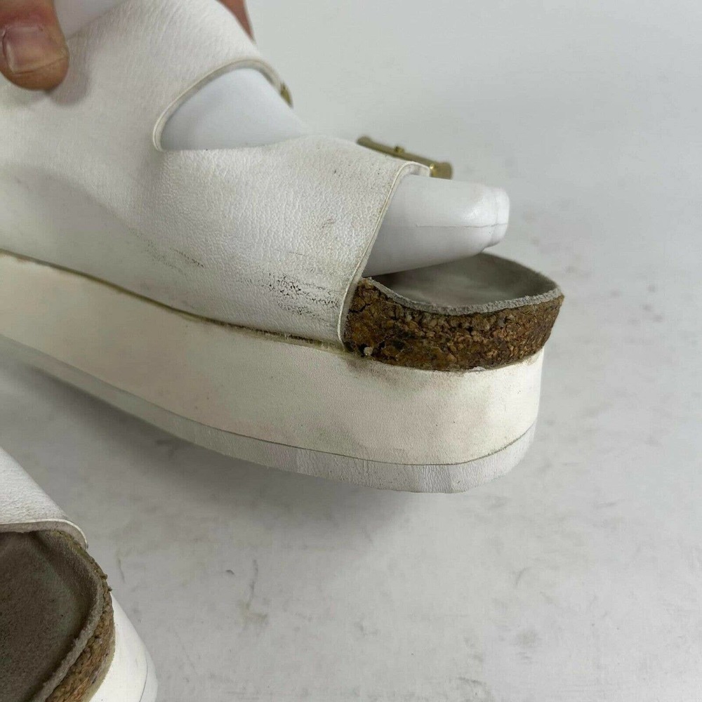 SACAI TATAMI BIRKENSTOCK PLATFORM SANDALS US 6 White Buckle SLIDES shoes - Picture 8 of 12